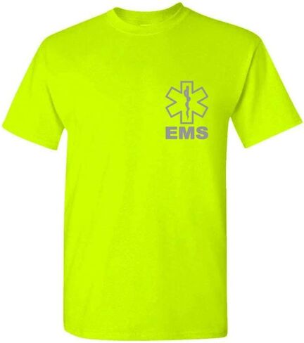 Cold Harbor EMS High Visibility Cotton Unisex T-Shirt Mens Womens Police Staff Security Emergency Hi Vis Safety Tee in Saudi Arabia