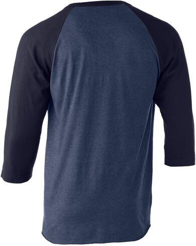 Tultex Unisex Fine Jersey Raglan Tee- Heather Denim/Navy 2XL in Kuwait