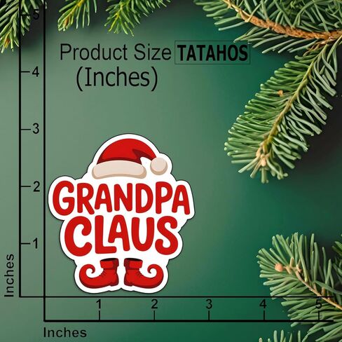 (3Pcs) Grandpa Claus Christmas Stickers Funny Santa Hat Holiday Fun Decorating Xmas Christmas Gifts Waterproof Holiday Quotes Vinyl Decals for Kindle Water Bottle Bumper Car Hard Hat Phone Laptop 3" in Saudi Arabia