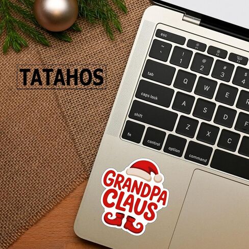 (3Pcs) Grandpa Claus Christmas Stickers Funny Santa Hat Holiday Fun Decorating Xmas Christmas Gifts Waterproof Holiday Quotes Vinyl Decals for Kindle Water Bottle Bumper Car Hard Hat Phone Laptop 3" in Saudi Arabia