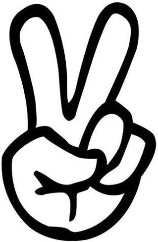 Peace Hand Fingers - Sticker Graphic - Auto, Wall, Laptop, Cell, Truck Sticker for Windows, Cars, Trucks in Saudi Arabia