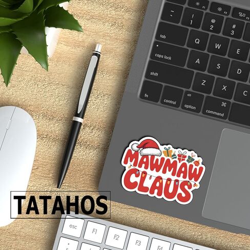 (3Pcs) Mawmaw Claus Stickers Funny Christmas or Stocking Stuffer Fun for Decorating Xmas Christmas Gifts Waterproof Holiday Quotes Vinyl Decals Kindle Water Bottle Bumper Car Hard Hat Phone Laptop 3x2 in Kuwait