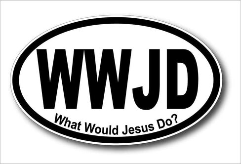 StickerJOE WWJD What Would Jesus Do? Bumper Sticker 5.5" X 3.5" in Saudi Arabia
