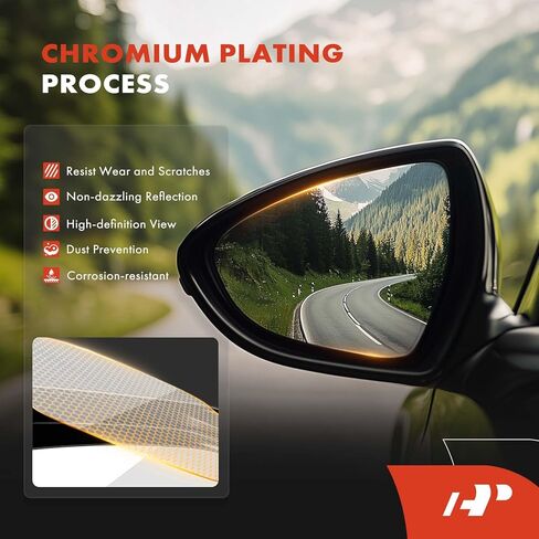 زجاج مرآة جانبي للسائق الأيسر A-Premium مع لوحة دعم - متوافق مع Toyota RAV4 2013-2018 - مرآة مسطحة للرؤية الجانبية الخارجية ساخنة، مدمجة في أمريكا الشمالية، استبدال # 879610R090 in Saudi Arabia