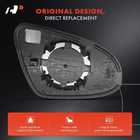 A-Premium Left Driver Side Non-Heated Mirror Glass with Backing Plate - Compatible with Toyota Corolla 2014-2019 - Exterior Side View Flat Mirror in Saudi Arabia
