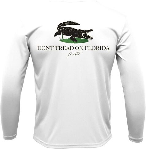 Skiff Life Don't Tread On Florida Fishing Shirt - with Florida Flag Sleeve Gadsden Gadsen in Saudi Arabia