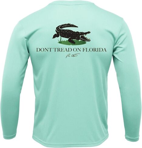 قميص Skiff Life Don't Tread On Florida Fishing - مع أكمام علم فلوريدا Gadsden Gadsen in Kuwait