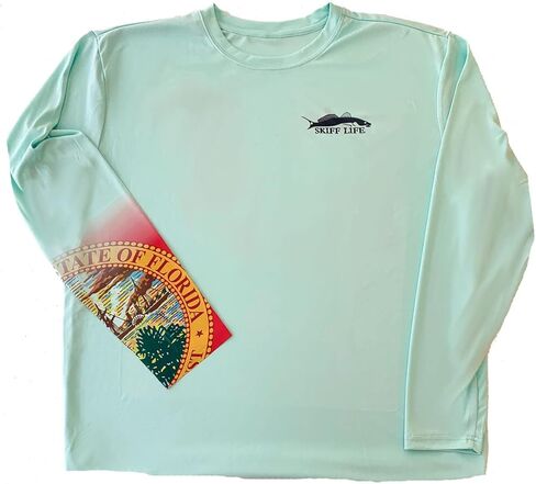قميص Skiff Life Don't Tread On Florida Fishing - مع أكمام علم فلوريدا Gadsden Gadsen in Kuwait