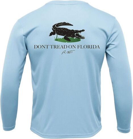 قميص Skiff Life Don't Tread On Florida Fishing - مع أكمام علم فلوريدا Gadsden Gadsen in Kuwait