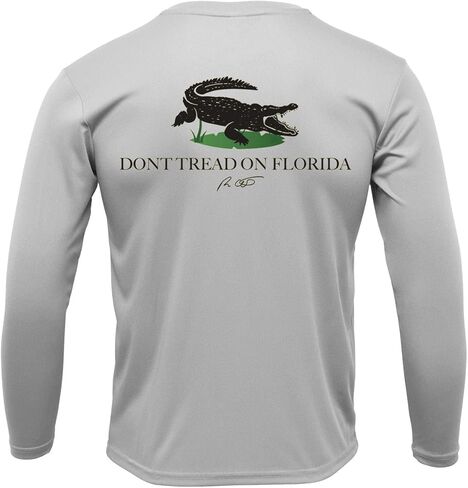 قميص Skiff Life Don't Tread On Florida Fishing - مع أكمام علم فلوريدا Gadsden Gadsen in Kuwait