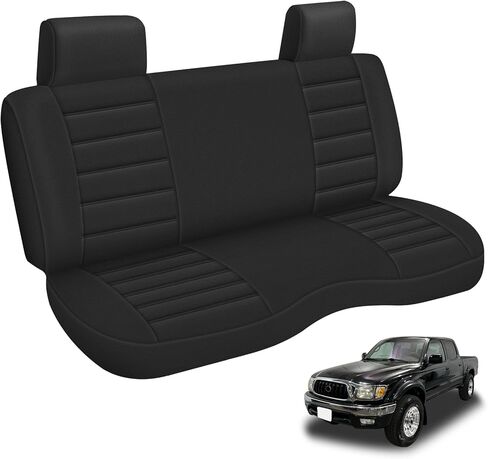 أغطية مقاعد أمامية مخصصة من SAPUBK بديلة لغطاء مقعد Toyota Tacoma من النيوبرين 2016-2024 مع ملحقات مساند الرأس، أسود in Kuwait