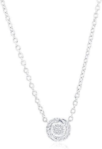 Beaux Bijoux Real Diamond Pendant Necklace for Women – Sterling Silver and Genuine Diamond Jewelry - Fine Diamond Jewelry Gifts for Women - Valentines Day Gifts for Her in Saudi Arabia