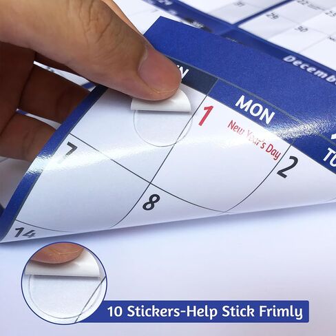 تقويم الحائط 2025-2026 - يناير 2025 - يونيو 2026، تقويم الحائط 2025-2026، 18 تقويمًا شهريًا، 12 × 17 بوصة، تقويم 2025 مع كتل كبيرة، ورق سميك، العطلات، المهام والملاحظات، رائع للتنظيم in Kuwait