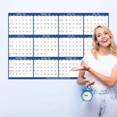 تقويم الحائط 2025-2026 - يناير 2025 - يونيو 2026، تقويم الحائط 2025-2026، 18 تقويمًا شهريًا، 12 × 17 بوصة، تقويم 2025 مع كتل كبيرة، ورق سميك، العطلات، المهام والملاحظات، رائع للتنظيم in Kuwait