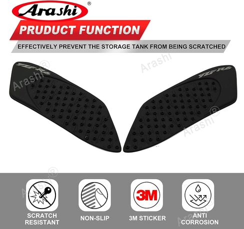 Arashi Black Gas Fuel Tank Side Pads Protector Knee Grip Traction for Yamaha YZF R6 2006-2007 in Kuwait