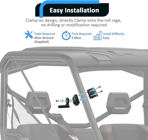 Wsays 2pcs 3ft RGB LED Whip Light, Pro-fit Roll Cage Mount Brackets with Whip Light & Turn Signal Switch Kit Compatible with Polaris General Ranger Fit Can-Am Defender Commander Maverick Sport Trail in Saudi Arabia