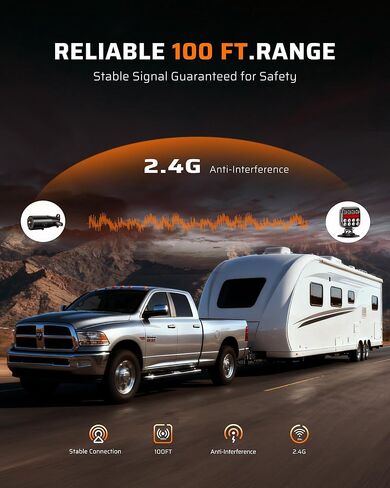 Ehaho Wireless Trailer Lights Magnetic Kit, Portable LED Tow Lights with IP67 Waterproof, Fast Charge Tail Light with 9 Hours Runtime, Turn Signal Reverse Brake Light for RV Boat Truck Car Towing in Kuwait