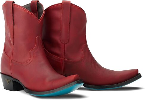 Lane Womens Emma Jane Snip Toe Bootie Casual Boots Ankle Low Heel 1-2" - Red in Kuwait