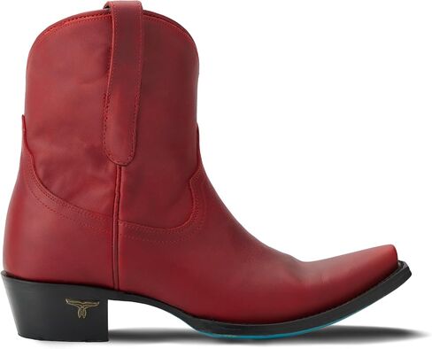 Lane Womens Emma Jane Snip Toe Bootie Casual Boots Ankle Low Heel 1-2" - Red in Saudi Arabia