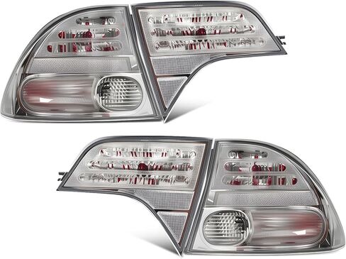Tail Lights Outer Inner Compatible with 2006-2011 Civic 4-Door Sedan/Hybrid 4-Pieces (L+R) Taillight Taillamp 33551-SNA-A01 33501-SNA-A01 in Saudi Arabia
