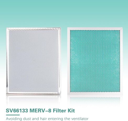 2Pcs SV66133 MERV-8 Filter Kit for Broan Nutone AI Series Ventilators B130H65RT, B110H65RT, B160H65RT, HRVXXSHA1130, ERVXXSVA1130 - Washable Replacement Parts, 10.7 x 8.7 x 0.35 Inches in Saudi Arabia