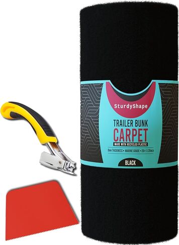 Boat Trailer bunk Carpet Kit -The Marine Carpet is 100ftx12in 25oz- Boat bunk Board Carpet - Boat Lift Bunk Carpeting Replacement Bunker, Jet ski bunk/Boat Trailer Carpet (1, Black) in Saudi Arabia