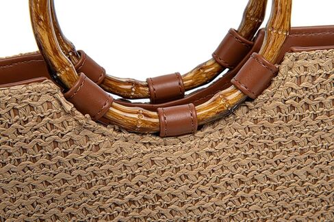 حقيبة يد صغيرة من الخيزران بمقبض من الخيزران، محفظة صيفية للشاطئ للنساء، حقائب يد بمقبض علوي للعطلات in Kuwait