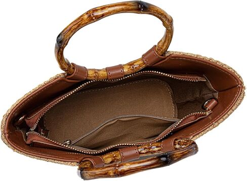 حقيبة يد صغيرة من الخيزران بمقبض من الخيزران، محفظة صيفية للشاطئ للنساء، حقائب يد بمقبض علوي للعطلات in Kuwait