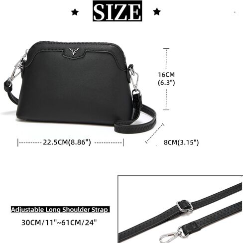 Women Crossbody Bag Vegan Leather Crossbody Purse Shoulder Handbags for Women with Card Slots & Adjustable Shoulder Strap in Saudi Arabia