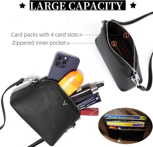 Women Crossbody Bag Vegan Leather Crossbody Purse Shoulder Handbags for Women with Card Slots & Adjustable Shoulder Strap in Saudi Arabia