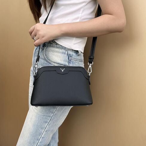 Women Crossbody Bag Vegan Leather Crossbody Purse Shoulder Handbags for Women with Card Slots & Adjustable Shoulder Strap in Saudi Arabia