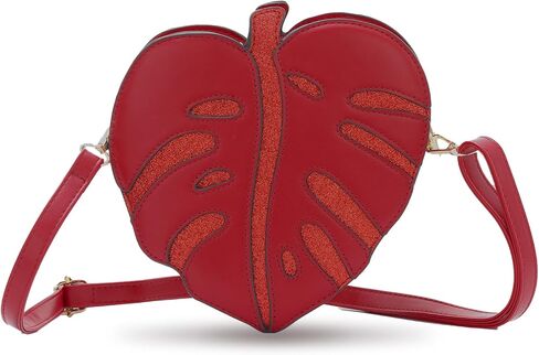 Oweisong Novelty Fun Purse for Women Leaf Shaped Handbag Cute Cartoon Sparking Shinny Shoulder Crossbody Bag in Saudi Arabia
