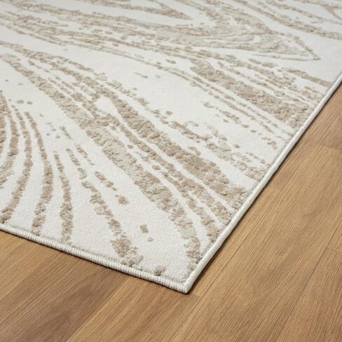 سجادة LUXE WEAVERS حديثة تجريدية من الرخام العاجي مقاس 8 × 10، سجادة غرفة المعيشة ذات ملمس مرتفع ومنخفض in Saudi Arabia