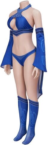 Kitana Cosplay Costume Women Kitana Sexy Blue Battle Suit in Kuwait