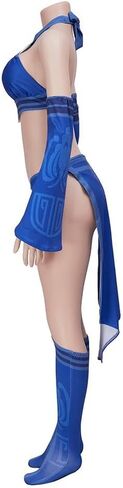 Kitana Cosplay Costume Women Kitana Sexy Blue Battle Suit in Kuwait
