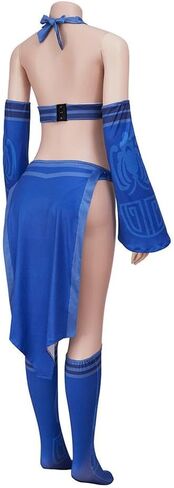 Kitana Cosplay Costume Women Kitana Sexy Blue Battle Suit in Kuwait