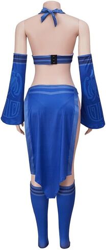 Kitana Cosplay Costume Women Kitana Sexy Blue Battle Suit in Kuwait