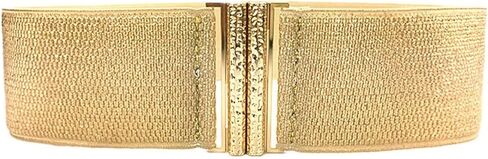 Gold Corset Waist Belt - Wide Waist Cincher - Elastic Waspie Belt - Glittering Waspie - Female in Kuwait