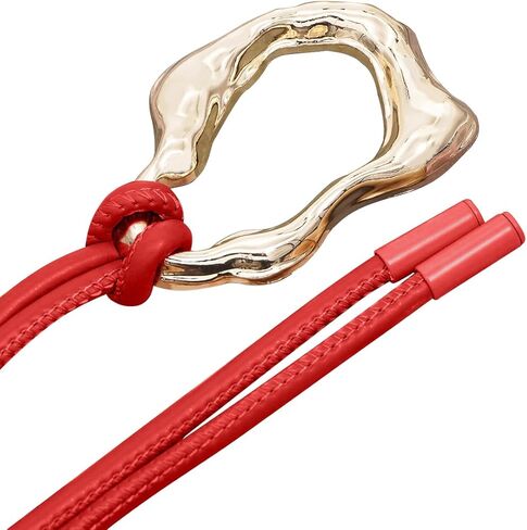 Knotted Waist Belt for Women Skinny Belts Thin PU Leather Belt for Dresses in Kuwait