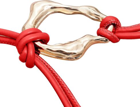 Knotted Waist Belt for Women Skinny Belts Thin PU Leather Belt for Dresses in Kuwait