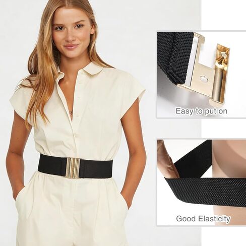 Glamorstar Stretchy Belt for Women Wide Elastic Waist Belt for Dresses in Kuwait