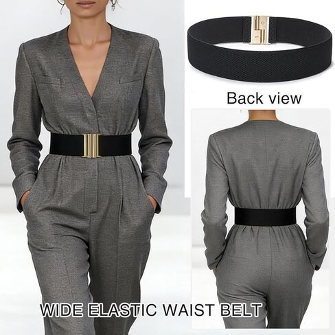 Glamorstar Stretchy Belt for Women Wide Elastic Waist Belt for Dresses in Kuwait