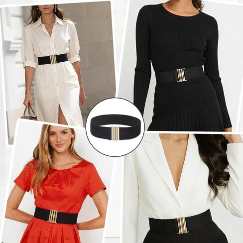 Glamorstar Stretchy Belt for Women Wide Elastic Waist Belt for Dresses in Kuwait
