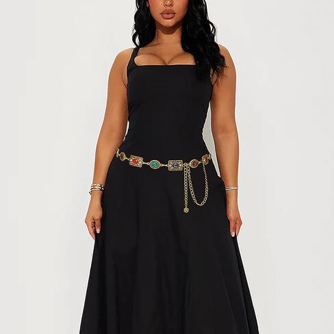 حزام سلسلة Concho الغربي للنساء من الزجاج الماسي وسلسلة الخصر وحجر الراين وأحزمة معدنية للفستان in Kuwait