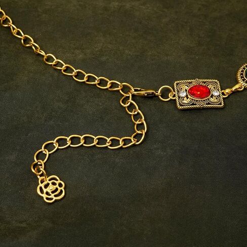 حزام سلسلة Concho الغربي للنساء من الزجاج الماسي وسلسلة الخصر وحجر الراين وأحزمة معدنية للفستان in Kuwait