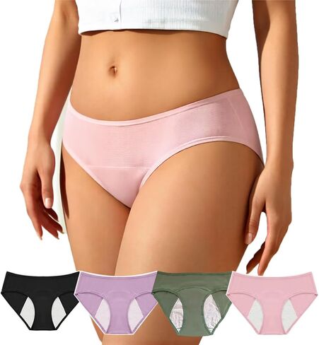 Women’s Period Cotton Underwear, Menstrual Leak Proof Underwear for Girls Teens, Washable Incontinence Briefs in Saudi Arabia