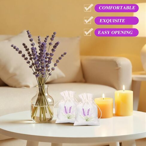 Veemoon 10pcs Lavender Cotton Cloth Bags Natura Lavender Sachets Empty Aromatherapy Bags with Drawstring, Can Refillable for Spice, Dry Flower, Aromatic Plants (5.5 * 3.93 Inch) (S) in Saudi Arabia