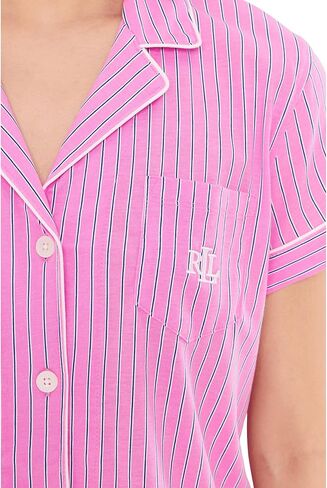 Lauren Ralph Lauren Womens Knit Short Sleeve Notch Collar Bermuda Pj Set in Saudi Arabia