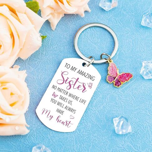 Sisters Gifts from Sister Birthday Gifts Sister Gift for Women from Brother Big Middle Little Sisters Keychain Christmas Valentines Day Galentines Day Graduation Gift for Her Friends Bestie in Saudi Arabia
