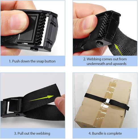 4 PCS Tie Down Straps, 8.2'×1" Heavy Duty Secure Straps with Adjustable Cam Buckles, Easy Pull Release Lashing Strap for Motorcycle Truck Trailer Canoe Cargo Luggage in Saudi Arabia
